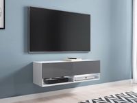 TV-meubel ACAPULCO 1 klapdeur 100 cm wit/grijs - thumbnail