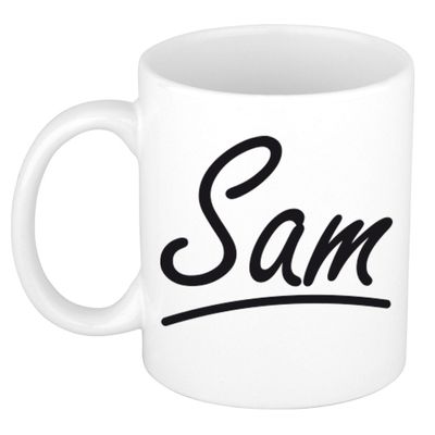 Naam cadeau mok / beker Sam met sierlijke letters 300 ml