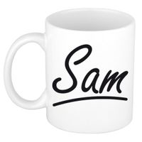 Naam cadeau mok / beker Sam met sierlijke letters 300 ml