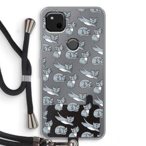 Poezen: Pixel 4a Transparant Hoesje met koord