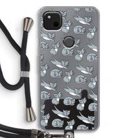 Poezen: Pixel 4a Transparant Hoesje met koord