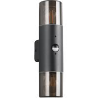 LED Buitenlamp met Bewegingssensor - E27 Fitting - Mat Zwart Aluminium