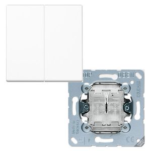 Jung LS990 tiptoetsschakelaar kruis met drukknop creme