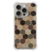 iPhone 15 Pro shockproof hoesje - Kubus groen bruin