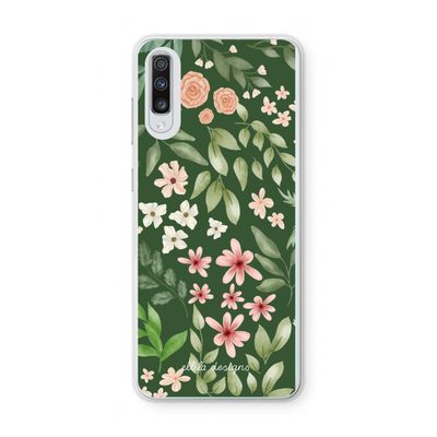 Botanical green sweet flower heaven: Samsung Galaxy A70 Transparant Hoesje