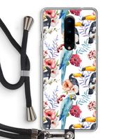 Bloemen tukan: OnePlus 8 Transparant Hoesje met koord