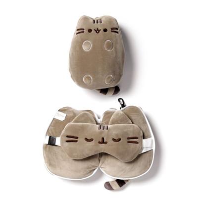 Pusheen Kat Rond Reiskussen & Slaapmasker