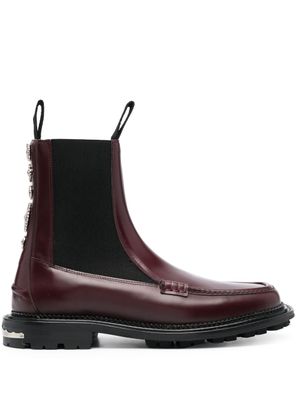 Toga Virilis bottines Side Gore en cuir - Rouge