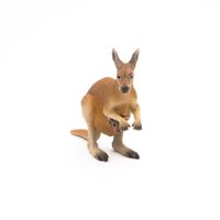 Plastic speelgoed figuur kangoeroe met baby 8 cm   - - thumbnail