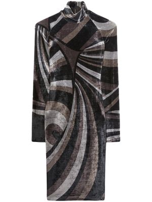 PUCCI robe mi-longue à imprimé Iride - Noir