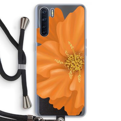 Orange Ellila flower: Oppo A91 Transparant Hoesje met koord