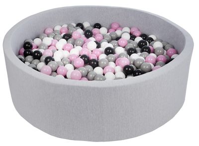 Viking Choice  Ballenbak 125 cm met 900 ballen zwart, wit, licht paars & grijs