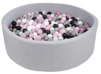 Viking Choice  Ballenbak 125 cm met 900 ballen zwart, wit, licht paars & grijs - thumbnail