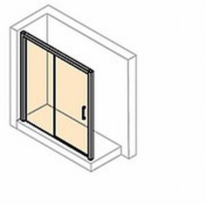 Huppe Classics 2 Easy Entry Schuifdeur 120 X 200 Cm. M/vast Segment Links Matzilver-helder Glas