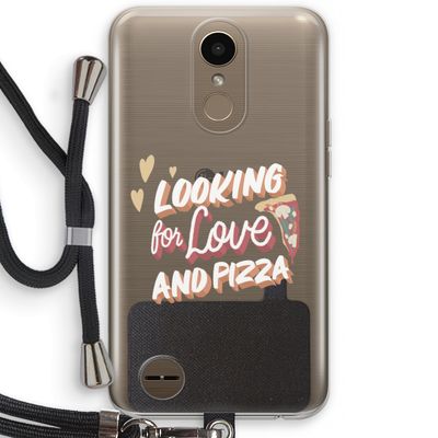 Pizza is the answer: LG K10 (2017) Transparant Hoesje met koord