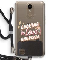 Pizza is the answer: LG K10 (2017) Transparant Hoesje met koord