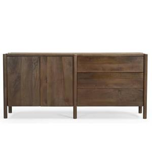 Giga Meubel - Dressoir Bruin 190cm - Mangohout & Travertin