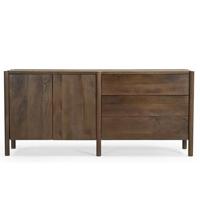 Giga Meubel - Dressoir Bruin 190cm - Mangohout & Travertin - thumbnail