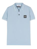 Stone Island Junior polo en coton à patch Compass - Bleu - thumbnail