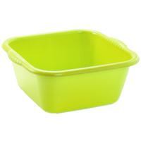 Plasticforte teiltje/afwasbak - vierkant - kunststof - 6 liter - 31 x 29 x 13 cm - Groen