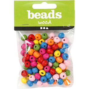 Creativ Company houten kralen mix 8mm, 90st.