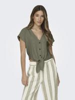Only Onlsiesta Ss Knot Lin Bl Shirt Pnt Noos T-shirts Deep Lichen Green