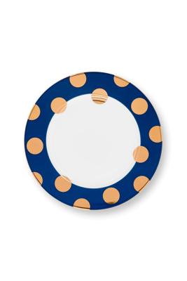 Pip Studio Set/2 Borden Dot Delight Navy/Goud 23cm