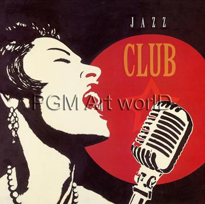 Kunstdruk Marco Fabiano - Jazz Club 70x70cm