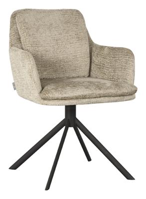 LABEL51 Draaibare Eetkamerstoel 'Joy' Elegance stof, kleur Beige