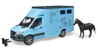 bruder MB Sprinter dierentransporter met paard modelvoertuig 02674 - thumbnail