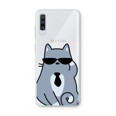 Cool cat: Samsung Galaxy A70 Transparant Hoesje