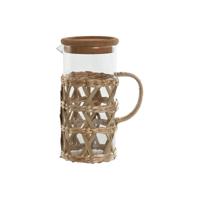 Kruik Home ESPRIT Natuurlijk Borosilicaatglas Vezel 1,25 L
