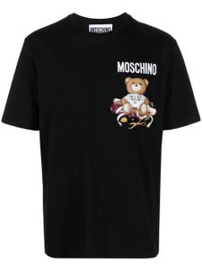 Moschino t-shirt en coton à imprimé ourson - Noir