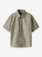 Hemd voor jongens met korte mouwen en kraag NAME IT taupe