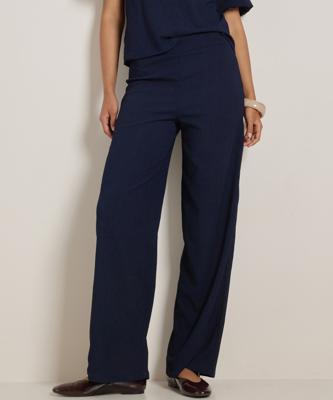 uni wide fit broek met structuur uni wide fit broek met structuur