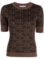 Moschino monogram-print knitted top - Marron