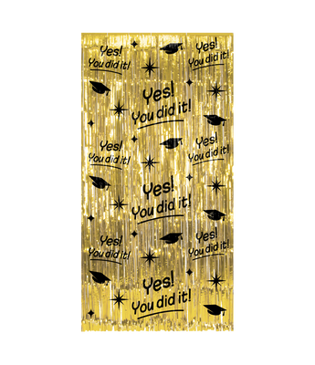 Classy Feestgordijn Yes You Did It Goud