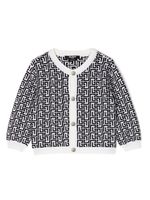 Balmain Kids cardigan en maille à motif monogrammé - Noir - thumbnail