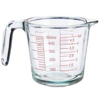 Glazen maatbeker - 500 ml - glas - 10 x 12 x 18 cm - vloeistoffen afmeten - keukenartikel