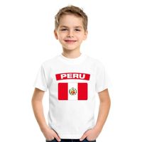 T-shirt met Peruaanse vlag wit kinderen - thumbnail