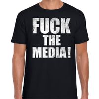 Fuck the media protest t-shirt zwart voor heren