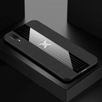 Voor vivo X21 UD XINLI stiksels doek textuur schokbestendig TPU beschermhoes (zwart)