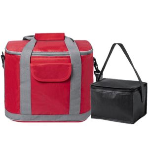 Koeltassen set draagtas/schoudertas rood/zwart 22 en 4 liter