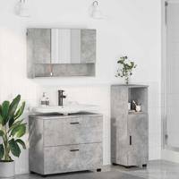 Badkamermeubelset met lade 3 pcs Betongrijs 76,5 x 35 x 64 cm
