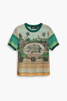 T-shirt met landschapspatroon - GREEN - S