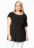 Yoek Tuniek flare volant | Zwart | Maat XL