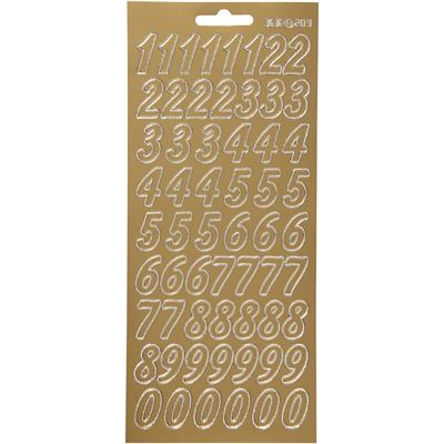 Creativ Company Stickers, cijfers, vel 10x23 cm, goud, 1 vel