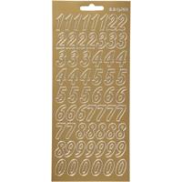 Creativ Company Stickers, cijfers, vel 10x23 cm, goud, 1 vel