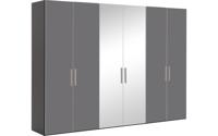 Goossens Kledingkast Easy Storage Ddk, Kledingkast 304 cm breed, 220 cm hoog, 4x glas draaideur en 2x spiegel draaideur midden Goossens Kledingkast Easy Storage Ddk, Kledingkast 304 cm breed, 220 cm hoog, 4x glas draaideur en 2x spiegel draaideur midden