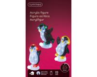 LED pinguin l9.5b13h21 cm koel wit a3 kerst - Lumineo